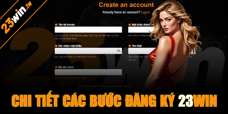 Chi tiết các bước đăng ký 23win