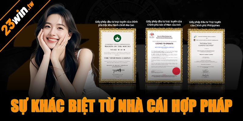 Sự khác biệt đến từ một nhà cái cá cược hợp pháp